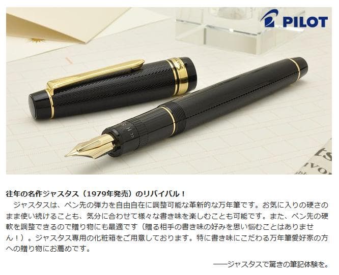 【新品】 パイロット 万年筆 ジャスタス95 ネットブラック 細 F NB