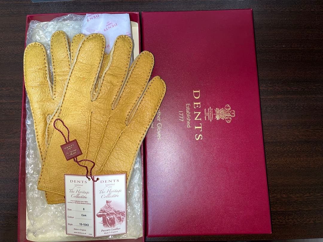 デンツ！人気の裏地なしペッカリーグローブ！Cork色　サイズ8 現定価11万円