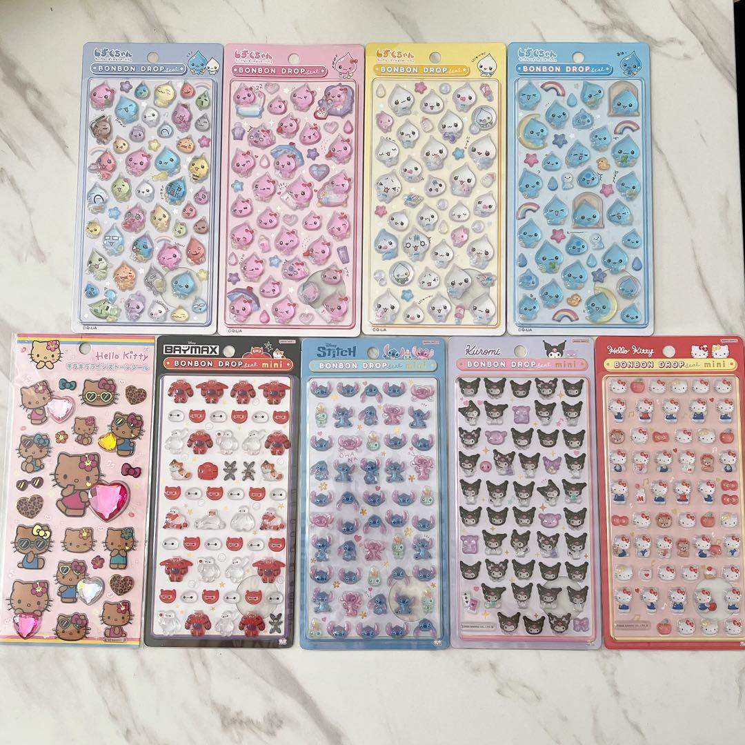 ボンボンドロップシール ボンドロ ミニ スティッチ キティちゃん クロミ 9枚