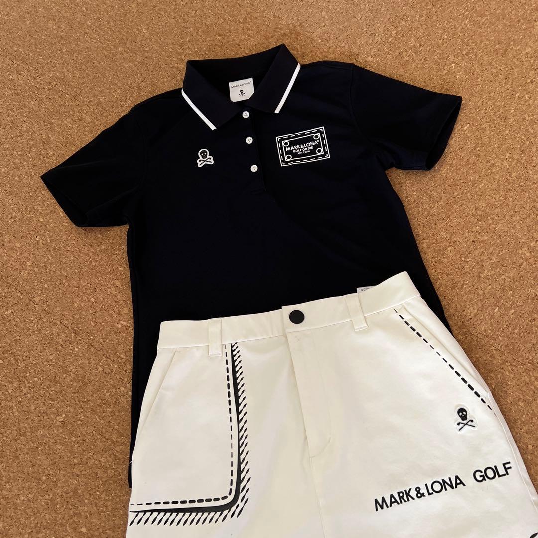 マーク＆ロナ　ポロシャツ　ブラック2024SS