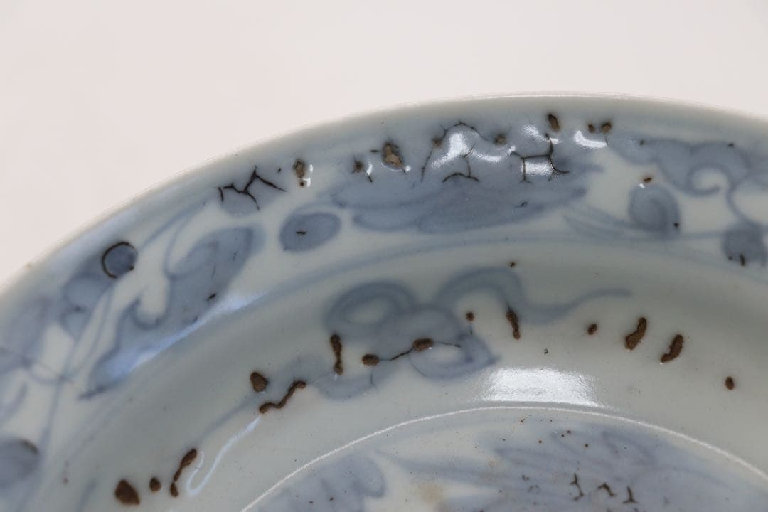 中国　明時代　染付　鳳凰牡丹紋お碗　アンティーク　送料込み250105