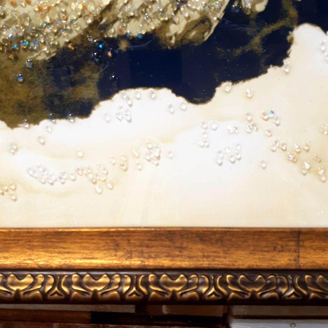 輸入雑貨　天然石　日本名画　『横山大観 霊峰不二』　水晶絵　クリスタルアート