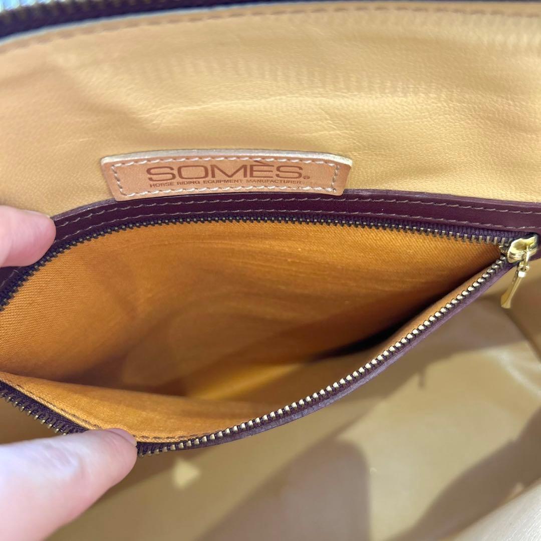 【美品】ソメスサドル　ハンドバッグ　ショルダーバッグ　ボルドー　2way