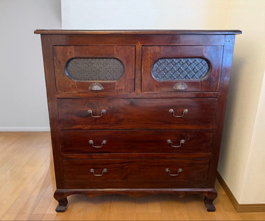 アンティーク木製タンス 5引き出し