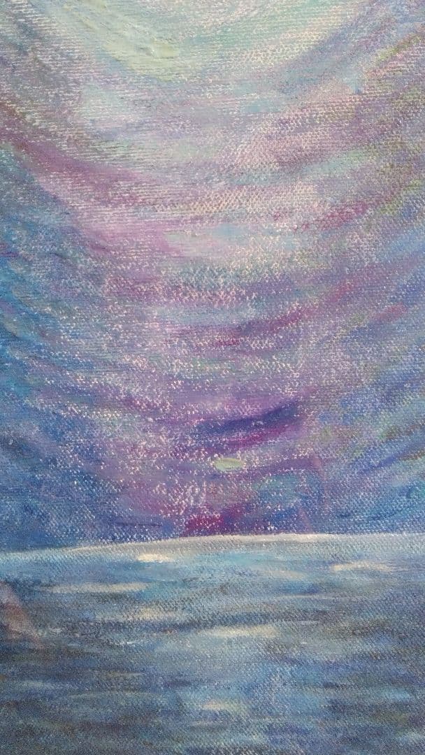 油絵(自作)　幻想的な、世界で１枚しかない油絵です。粗い筆遣いで描いてみました。