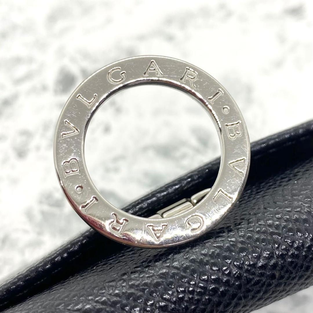極美品 BVLGARI ブルガリ ロゴ キーケース 6連 レザー ブラック