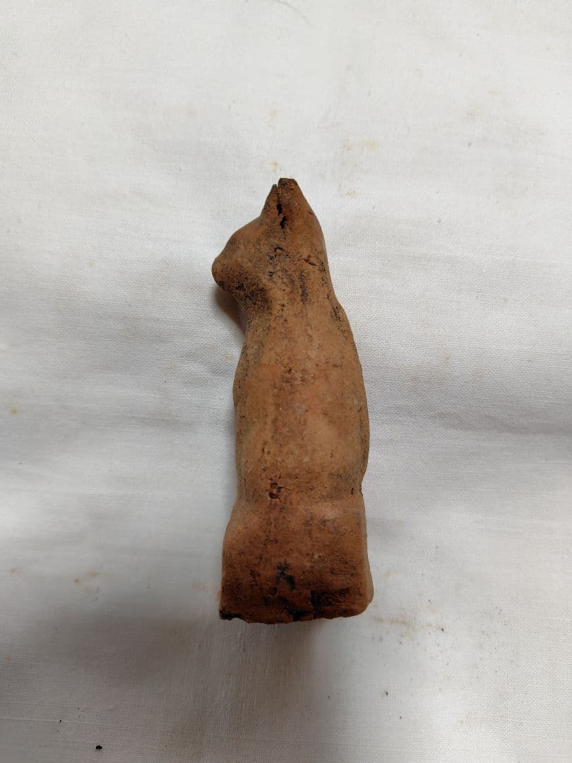 鉄砲狐3体　古道具　陶人形　土人形　アンティーク　鉄砲狐　今戸焼　稲荷　素焼