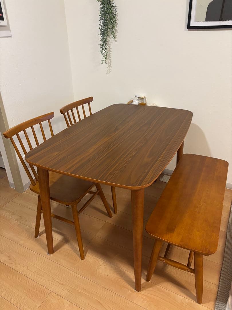 〈直接引取〉ニトリ　木製ダイニングテーブルセット　無印　家具
