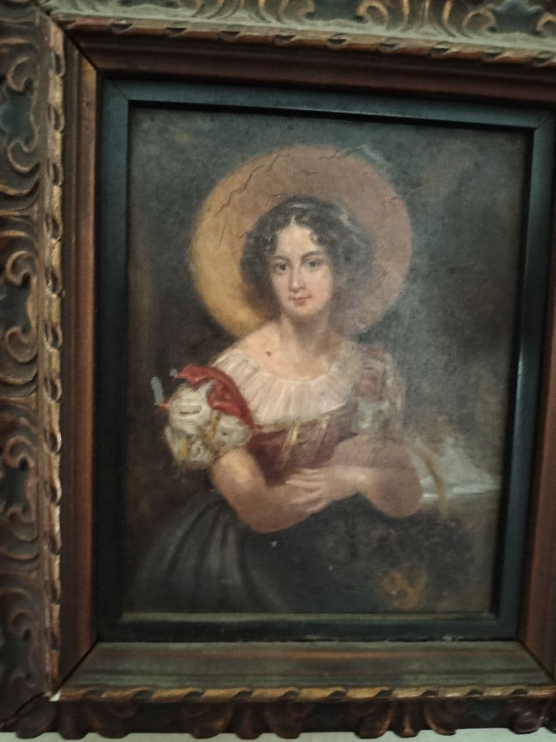 イギリスアンティーク古い油絵