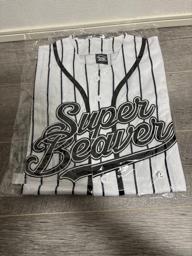 新品未開封　スーパービーバー　ベースボールシャツ　ストライプ　Lサイズ