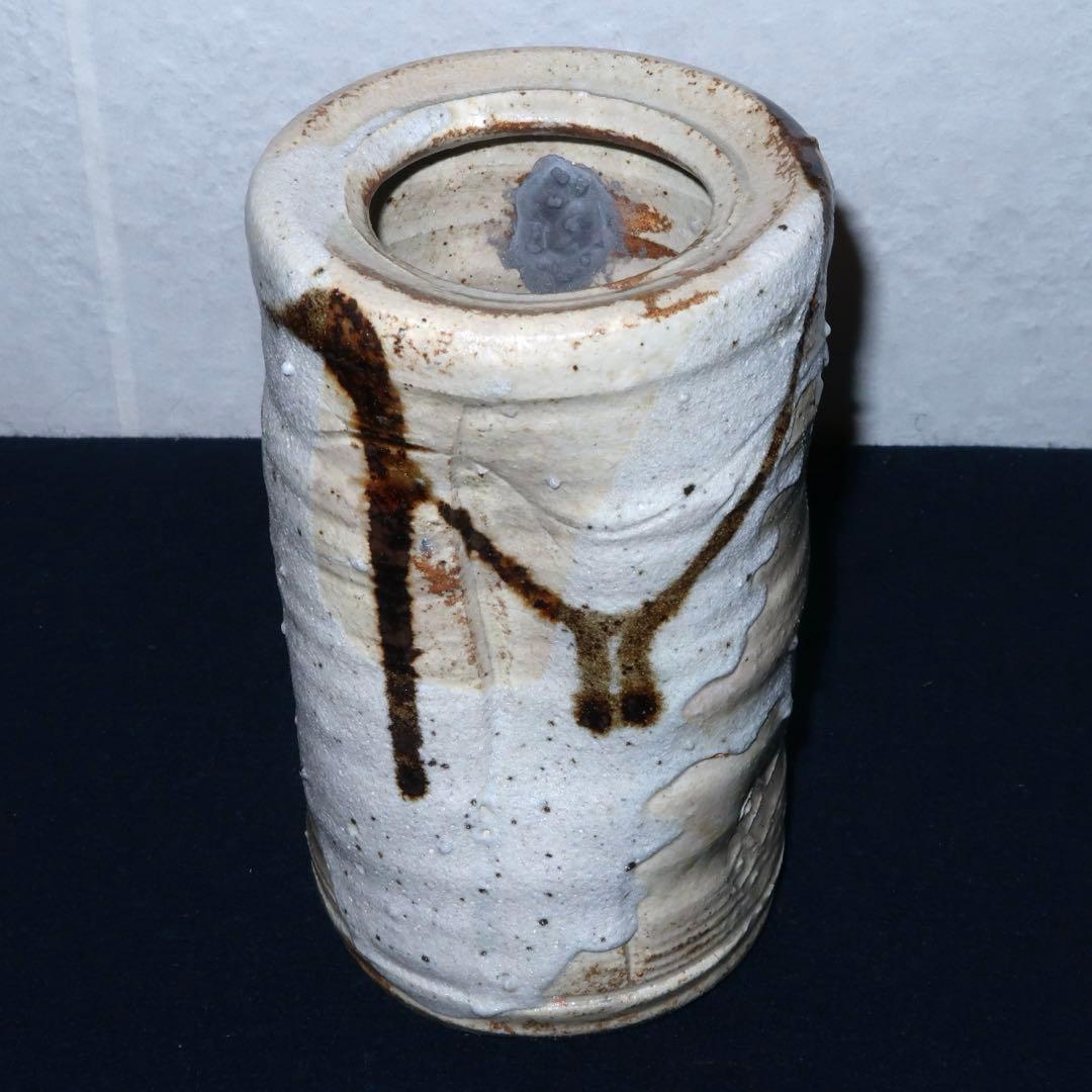 【茶道具】加藤芳右衛門作　美濃伊賀掛花入