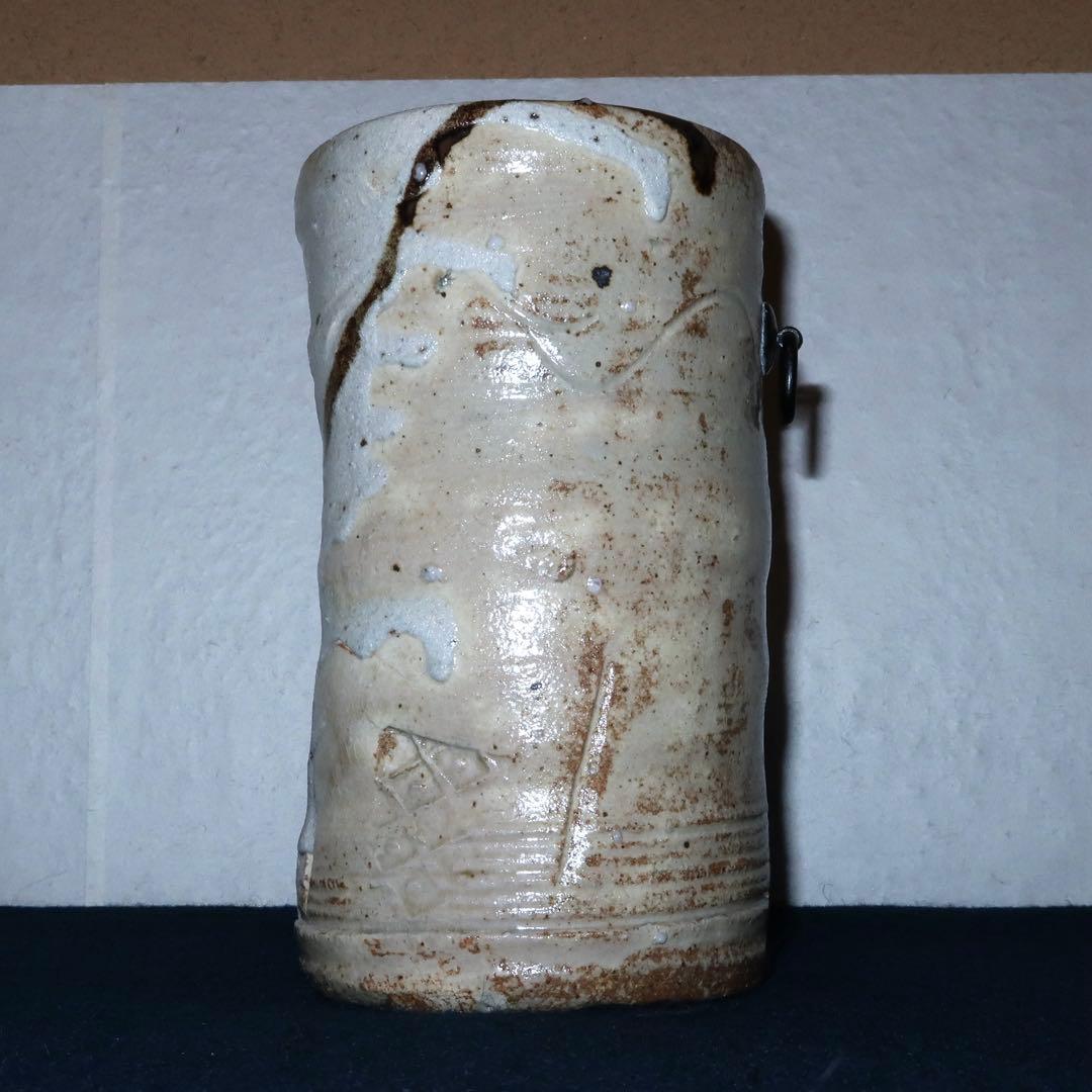 【茶道具】加藤芳右衛門作　美濃伊賀掛花入