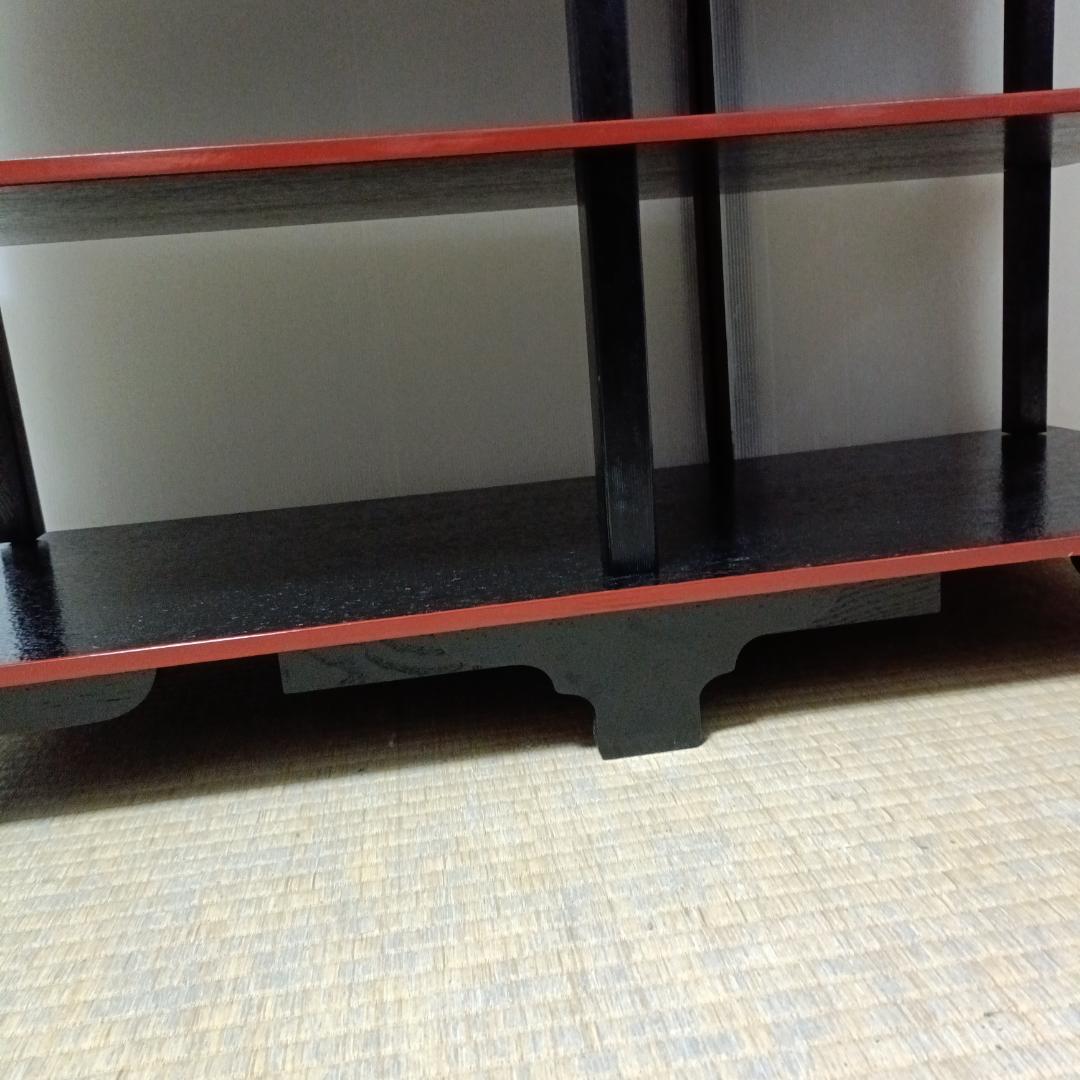 K103 水谷棚 配膳棚 柿合塗 組立式 五段 懐石道具 茶道具