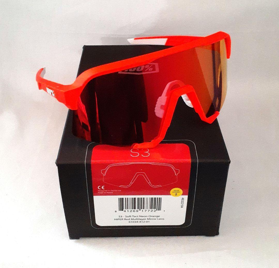 100% S3 ネオンオレンジ ワンハンドレッド サングラス