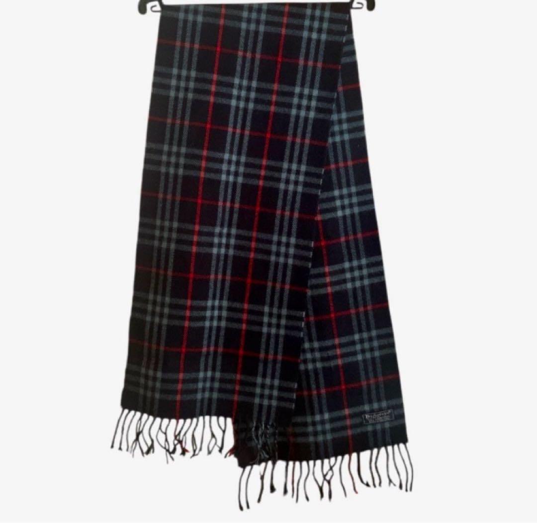 【Burberry】【新品未使用】かわいいチェック柄マフラー ラムズウール