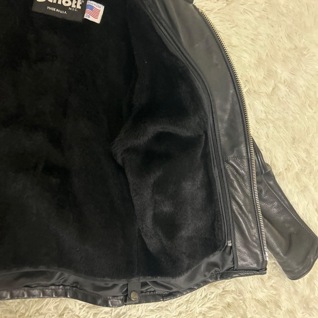 【極美品】Schott レザー ジャケット 141　サイズ36　 ライナー付き