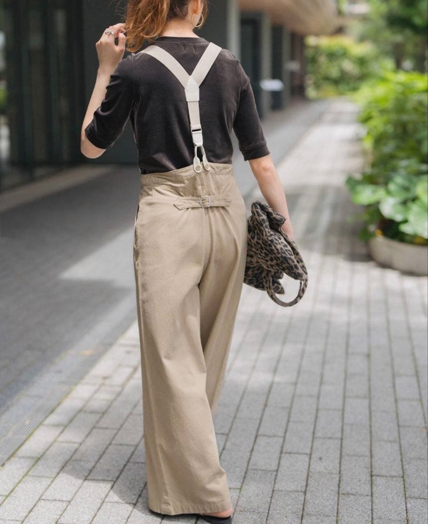 スピックアンドスパンspick＆span REサスペンダー付きワーカーパンツ38