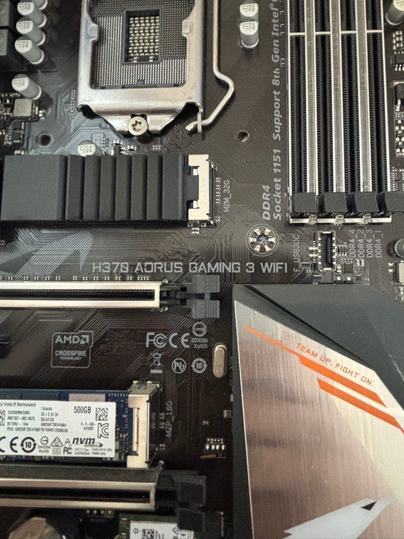 H370 AORUS GAMING 3WIFIマザーボード 500GB SSD付