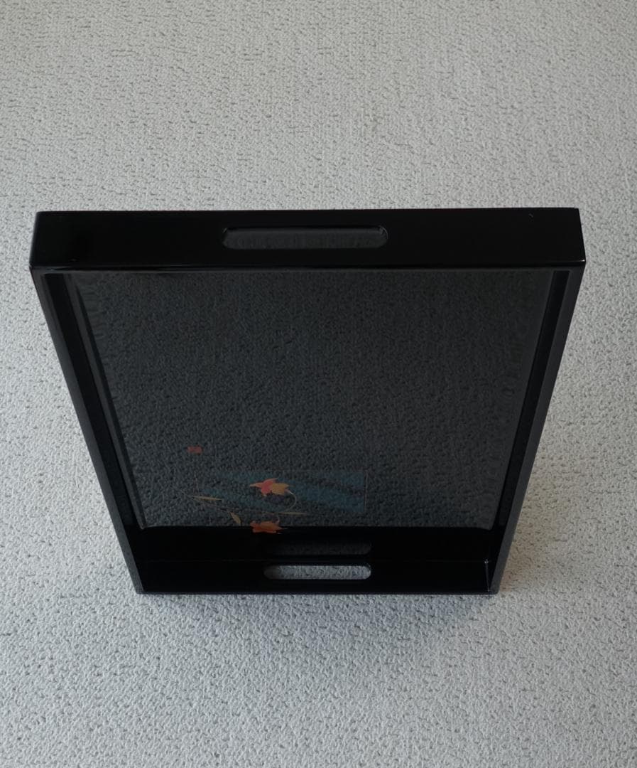 会津塗り 会津漆器 長手盆 長角盆 トレイ 黒塗り