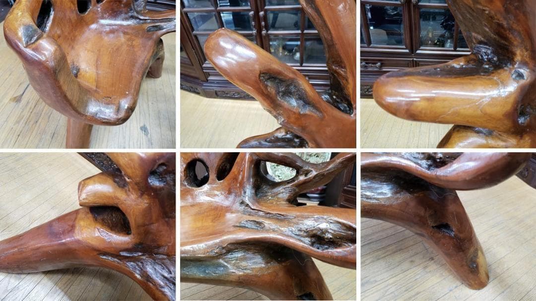 ｌ48　逸品　世界に1つ！ 木の根の テーブル椅子 セット