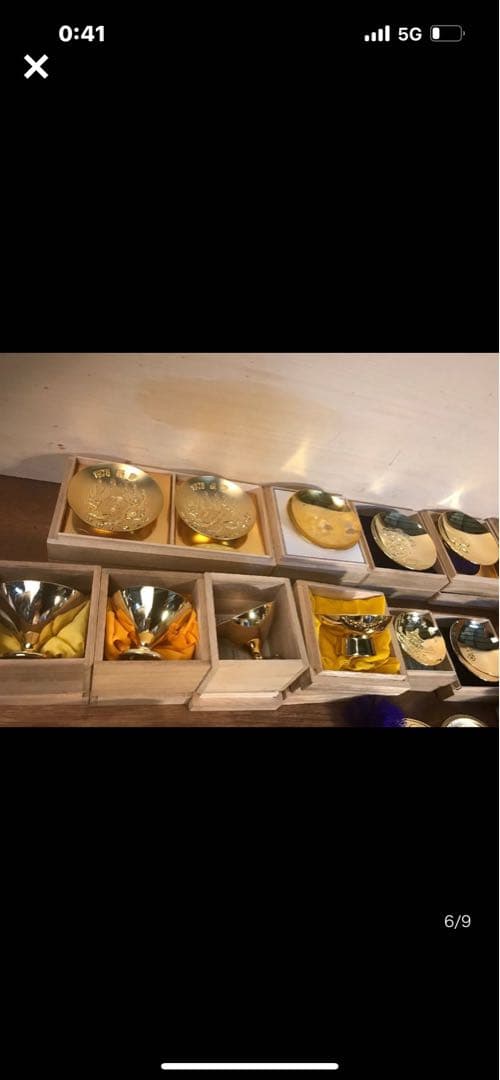 まとめ売り24KGP金杯。記念メダル金箸、茶釜，香炉全部で約60個以上あります