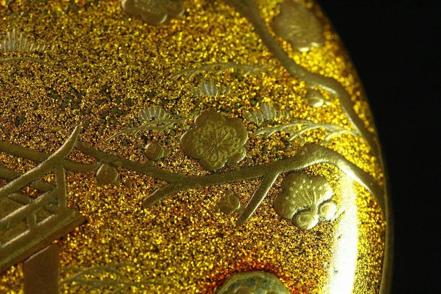 茶道具 輪島塗 初音蒔絵 棗 共箱 美品(K-YC573)