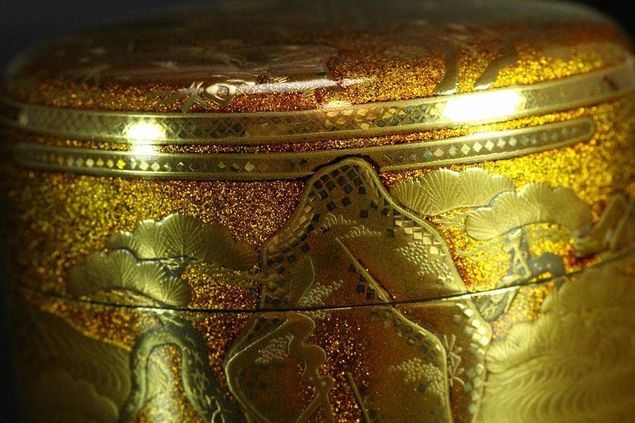 茶道具 輪島塗 初音蒔絵 棗 共箱 美品(K-YC573)