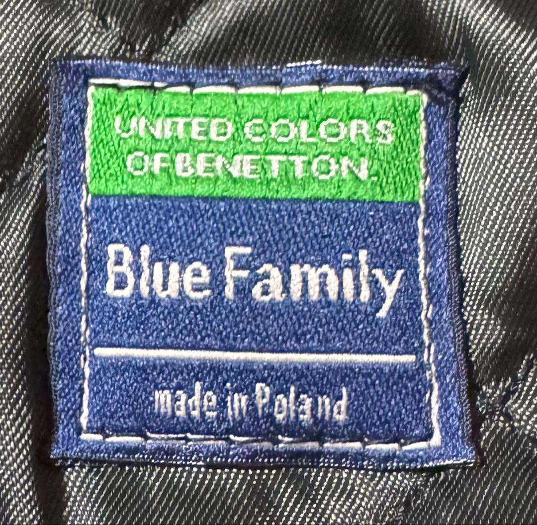 雰囲気抜群 ベネトン 短丈 レザージャケット 内側キルティング ブラック M