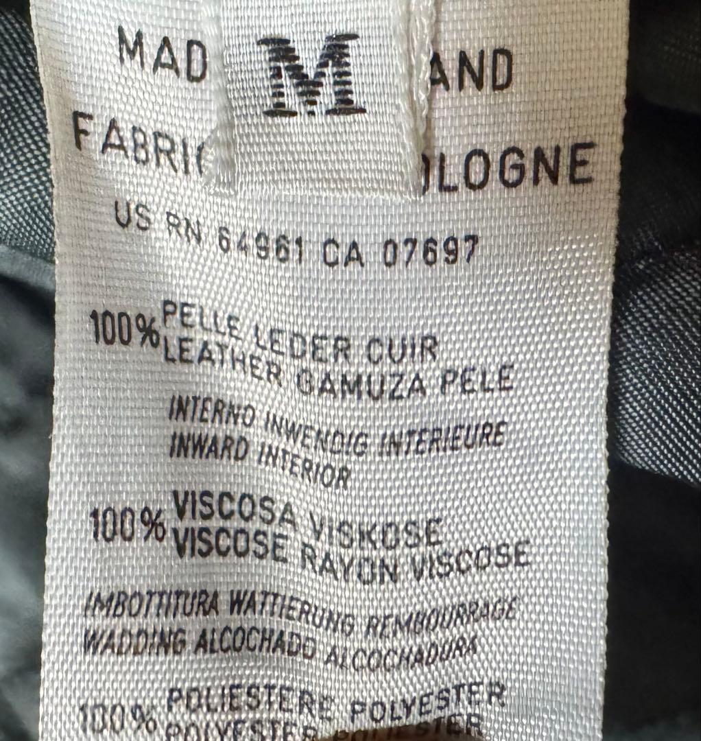 雰囲気抜群 ベネトン 短丈 レザージャケット 内側キルティング ブラック M