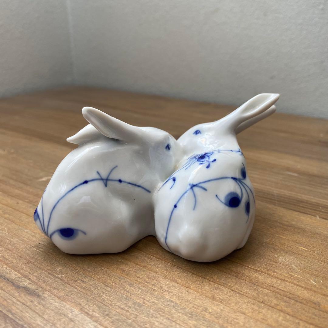 レア　ロイヤルコペンハーゲン フィギュリン ブルーパルメッテ　うさぎ