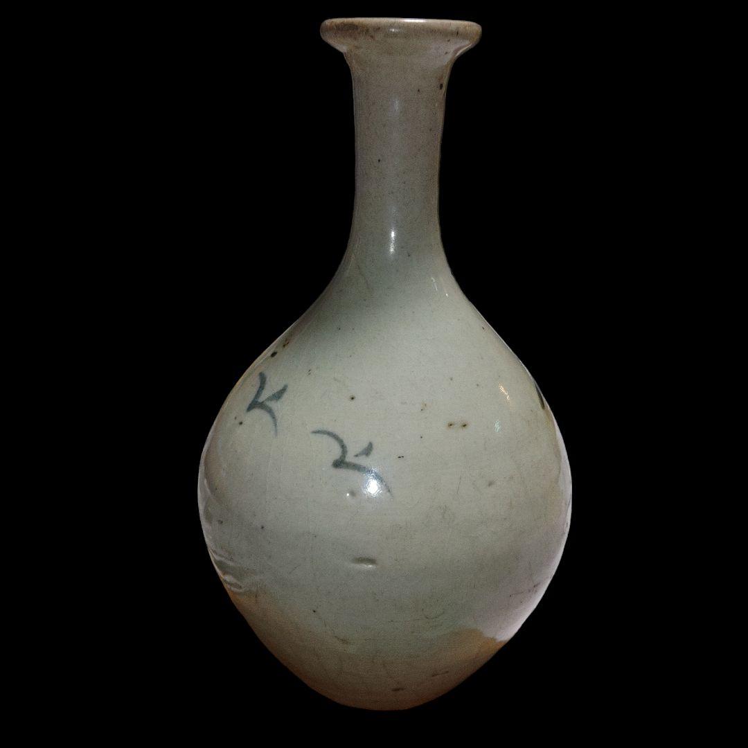 古伊万里　江戸時代　パイナップル文染付鶴首徳利