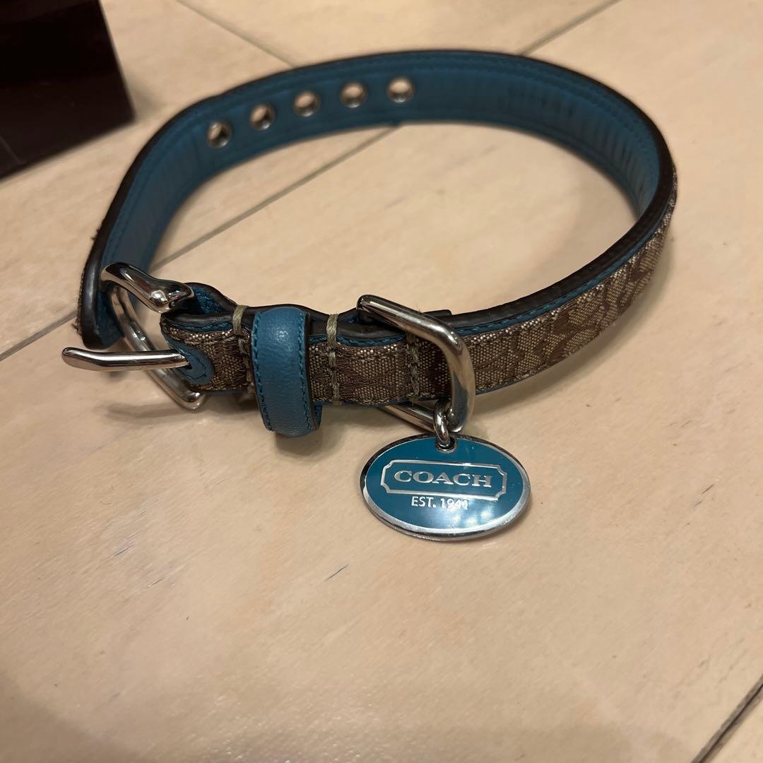 COACH 犬用首輪 ブラウン・ブルー