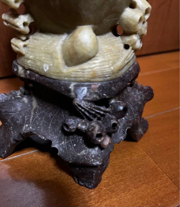 パワーストーン　風水　幸運を呼ぶ中国仏教美術　唐物　花鳥紋　花瓶　寿山石 石彫刻