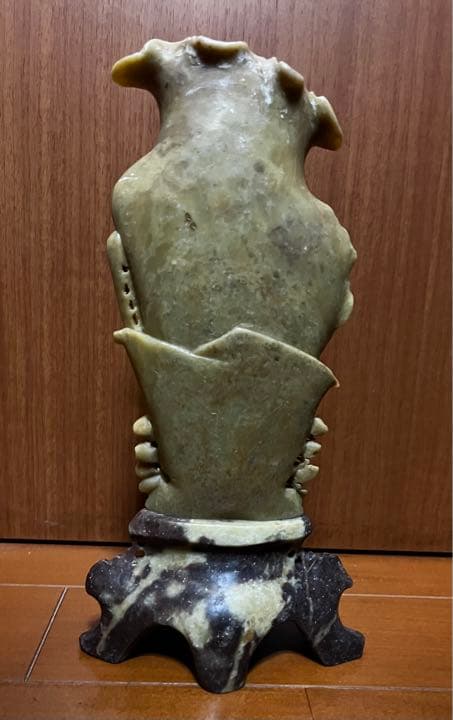 パワーストーン　風水　幸運を呼ぶ中国仏教美術　唐物　花鳥紋　花瓶　寿山石 石彫刻