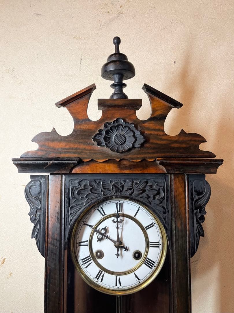 ユンハンス　黒柿　柱時計　古時計　振り子　ゼンマイ　ボンボン　レトロ　精工舎
