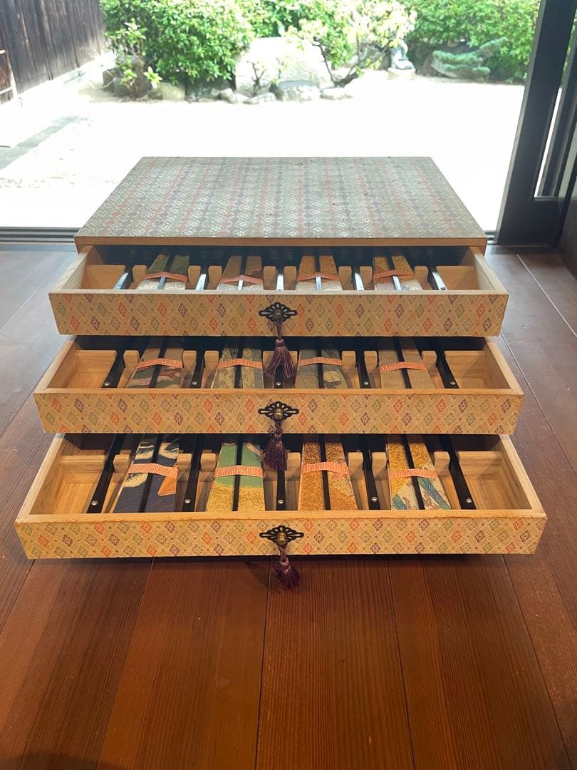 イ*イ様 フランクリン画廊 『源氏物語飾り扇』 解説書付 扇子 27本/54帖