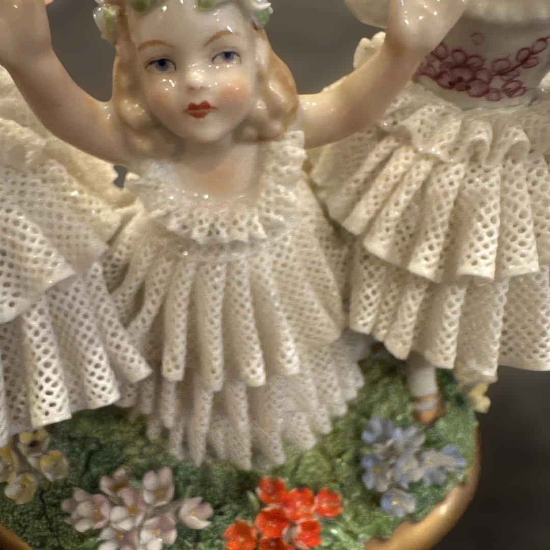 超希少ドイツマイセンドレスデン　ジッツェンドルフお花畑で遊ぶ少女