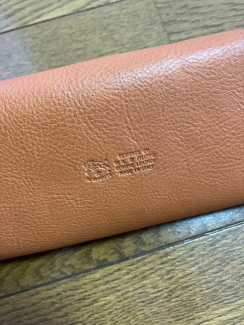 【新品未使用】IL BISONTE オレンジ レザー ペンケース