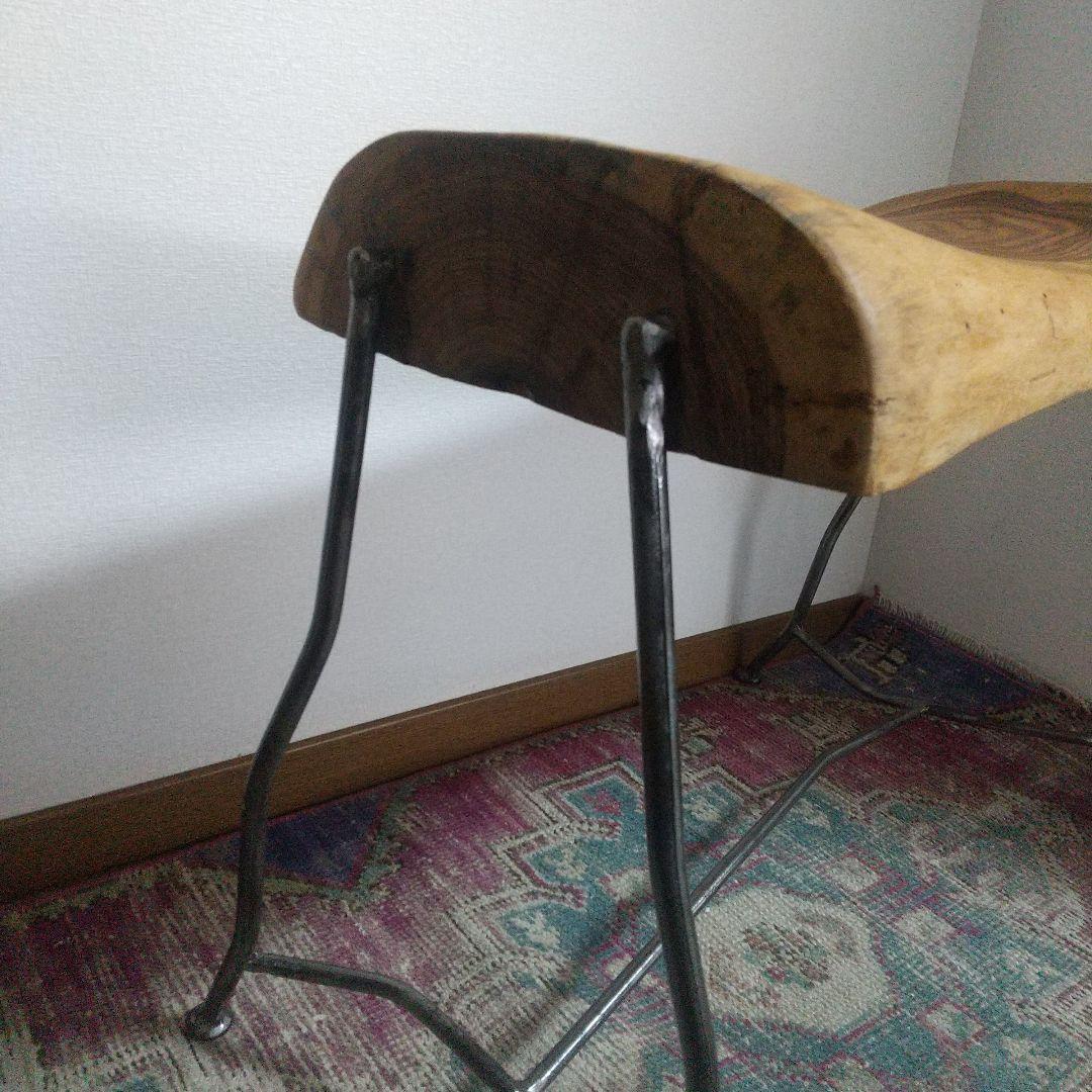 ナチュラルウッドスツール 天然木アイアン スツール ベンチ 椅子 チェア 飾り台