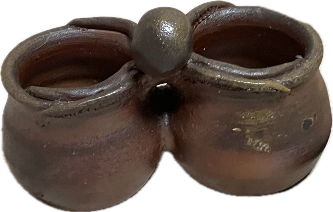 新品未使用　藤原陶臣　蛸と壺　備前焼　共箱　小物入れ　ペン立て