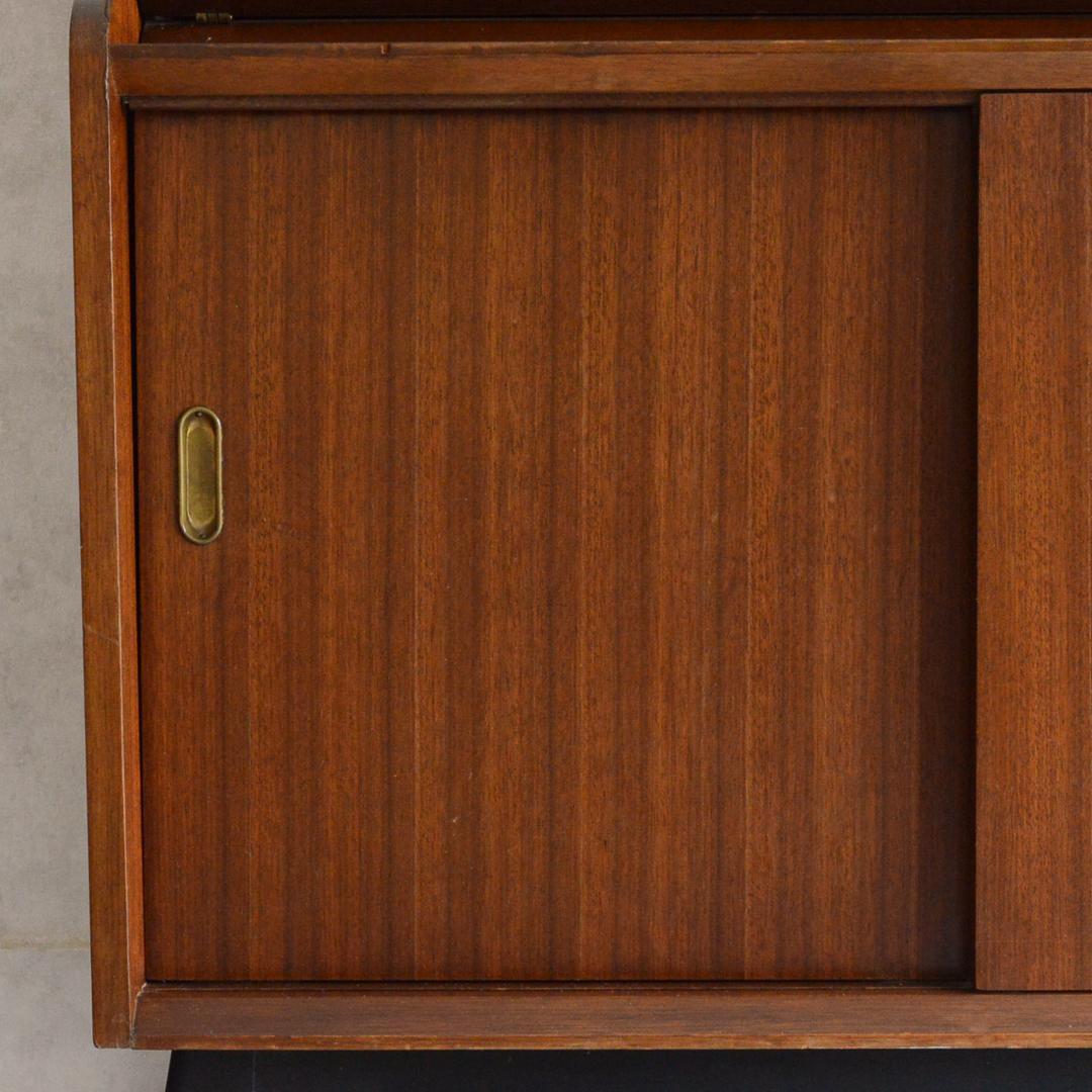 イギリス ヴィンテージ Beautility ガラスキャビネット ビューロー付