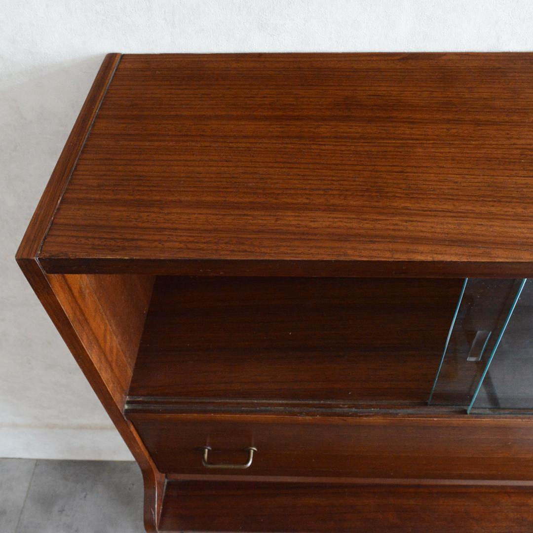 イギリス ヴィンテージ Beautility ガラスキャビネット ビューロー付