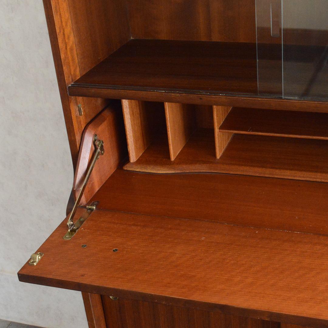 イギリス ヴィンテージ Beautility ガラスキャビネット ビューロー付