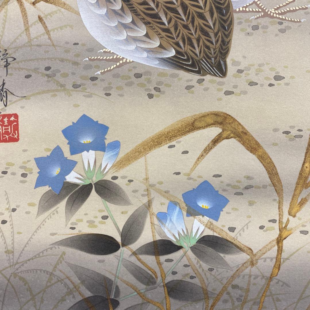 掛軸3本①北条静香作 秋草に鶉図②「糸菊」島田稔明③「富士に紅白梅図」片桐乙日子