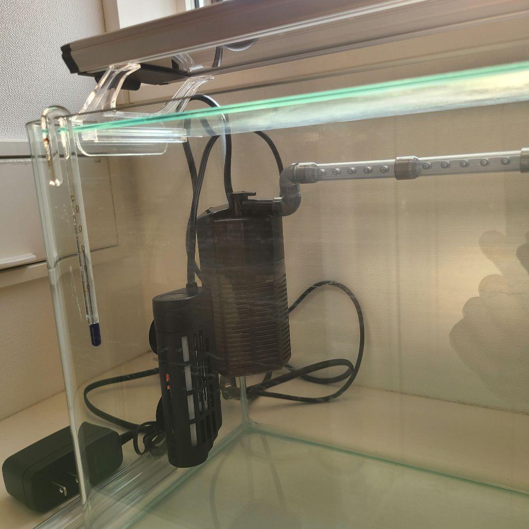 アクアリウムセット ガラス水槽 フィルター LEDライト ヒーター 他