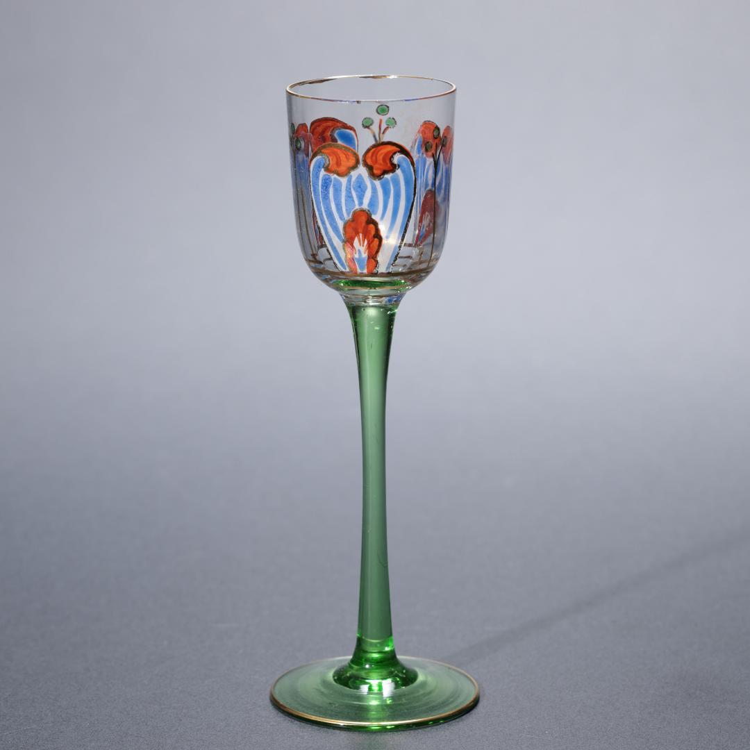 【美品】アンティークグラス　リキュール　花　オブジェ　R1344ダI