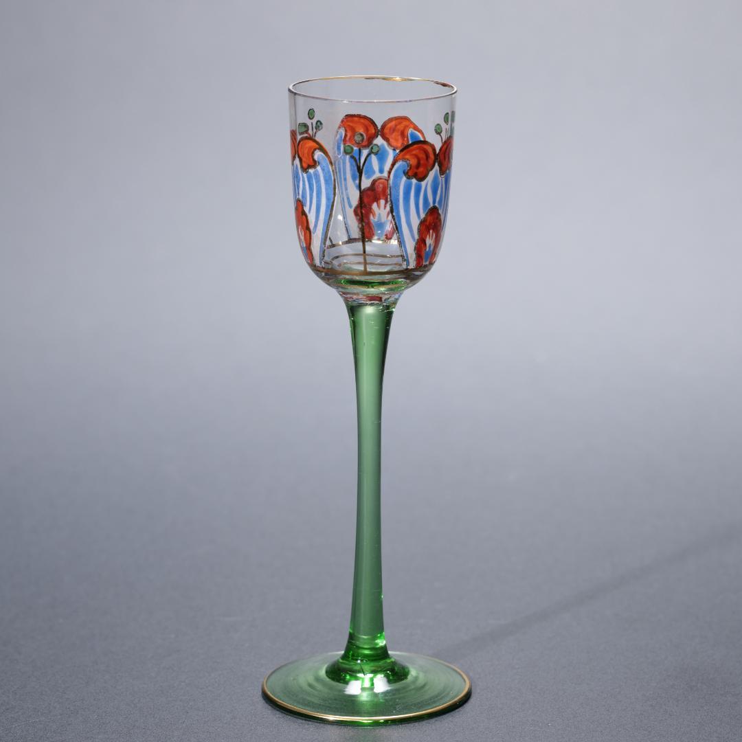 【美品】アンティークグラス　リキュール　花　オブジェ　R1344ダI