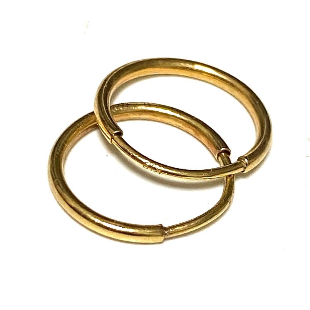 18k フープピアス 1cm ペア