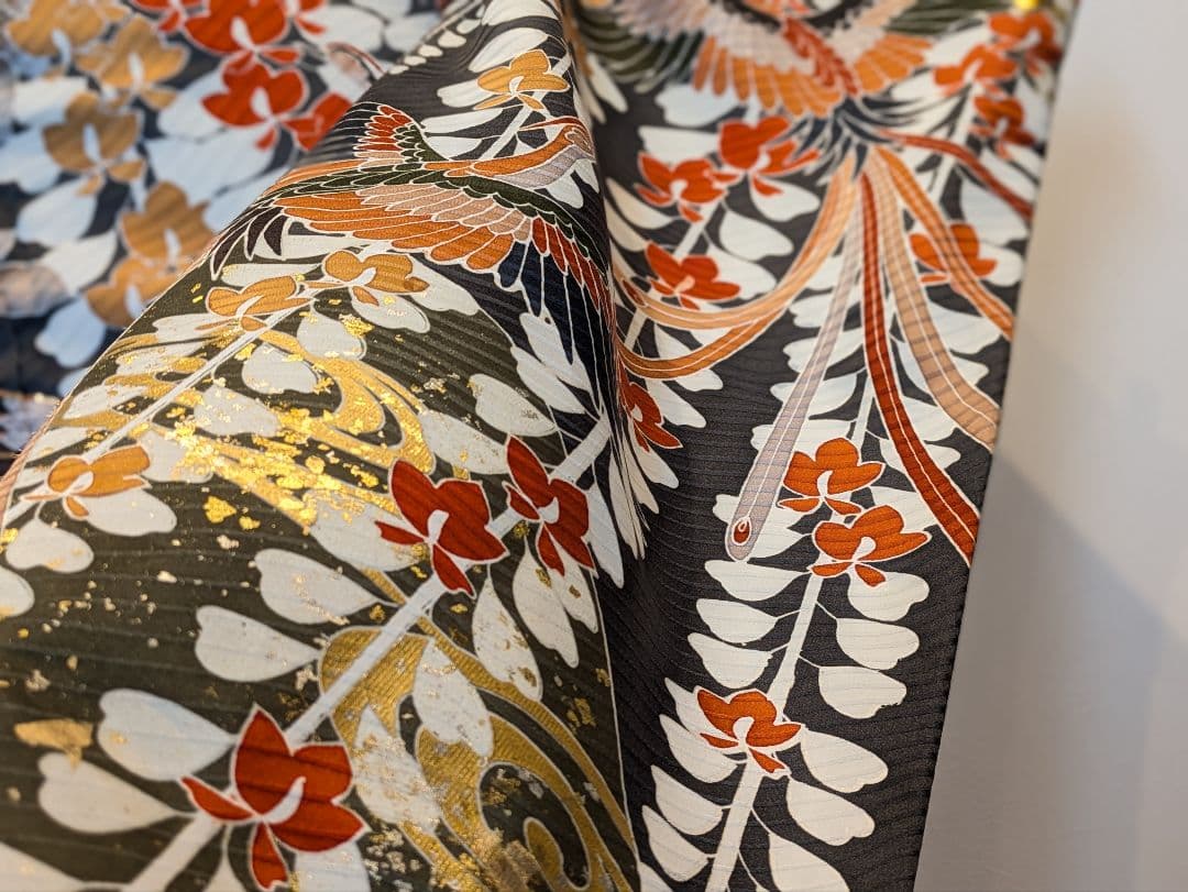 振袖フルセット 身丈158裄66.5 黒 グレー 金彩 逸品 成人式