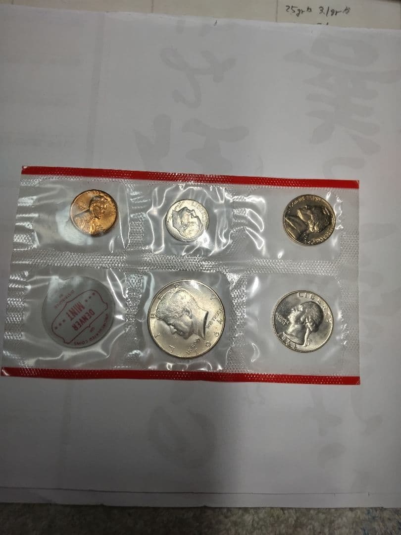 pn448 エラー銀貨 1964年D. アメリカ合衆国 ５種セット 50Cエラー